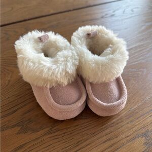 Bearpaw Cozy Pink Fur-Lined Baby Shoes